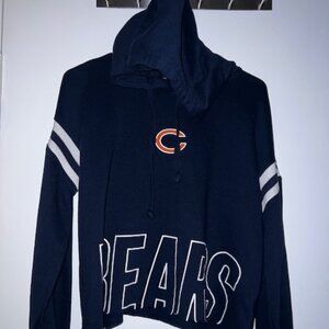 Ladies Chicago Bears Crop Hoodie navy